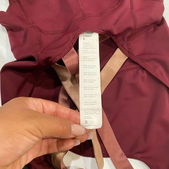 Fabletics Burgundy One Piece Swimsuit Women’s Small - Picture 3 of 6